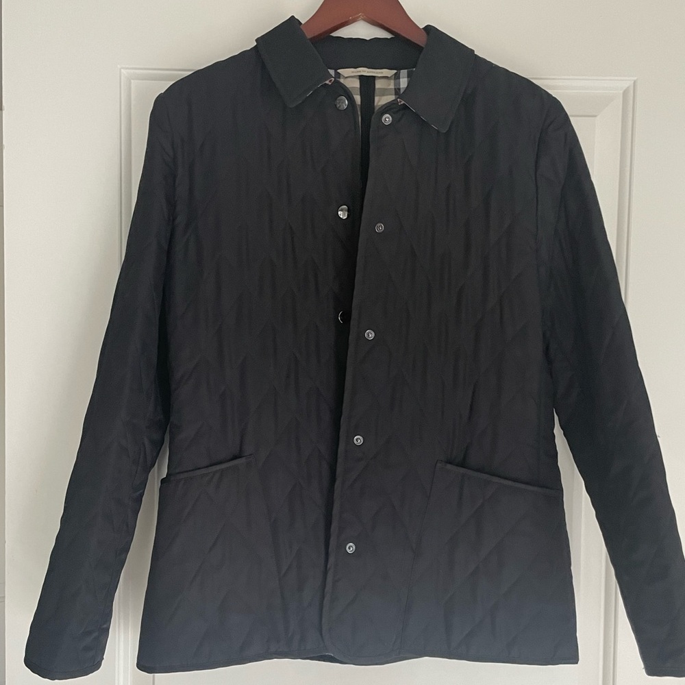 Black Burberry quilted jacket